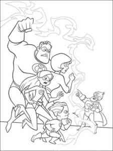 Incredibles vs Syndrome coloring page