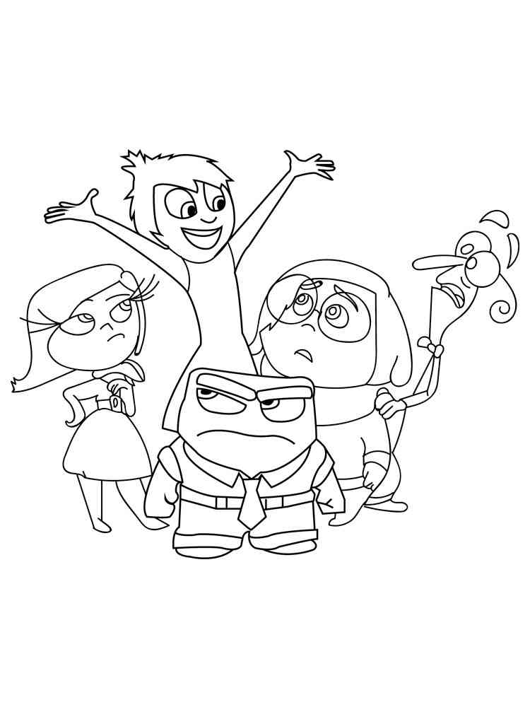 All characters from Inside Out coloring page