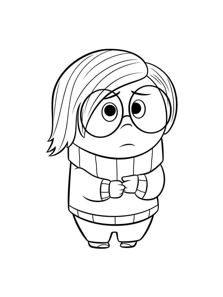 Sadness character from Inside Out coloring page