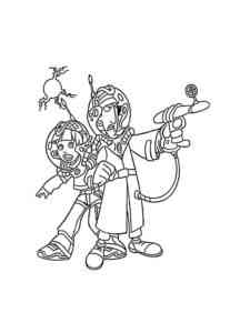 Gadget and Penny in spacesuits coloring page
