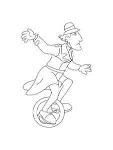 Gadget on a unicycle coloring page