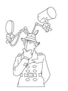 Pensive Inspector Gadget coloring page