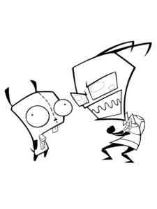 Cartoon Invader Zim coloring page