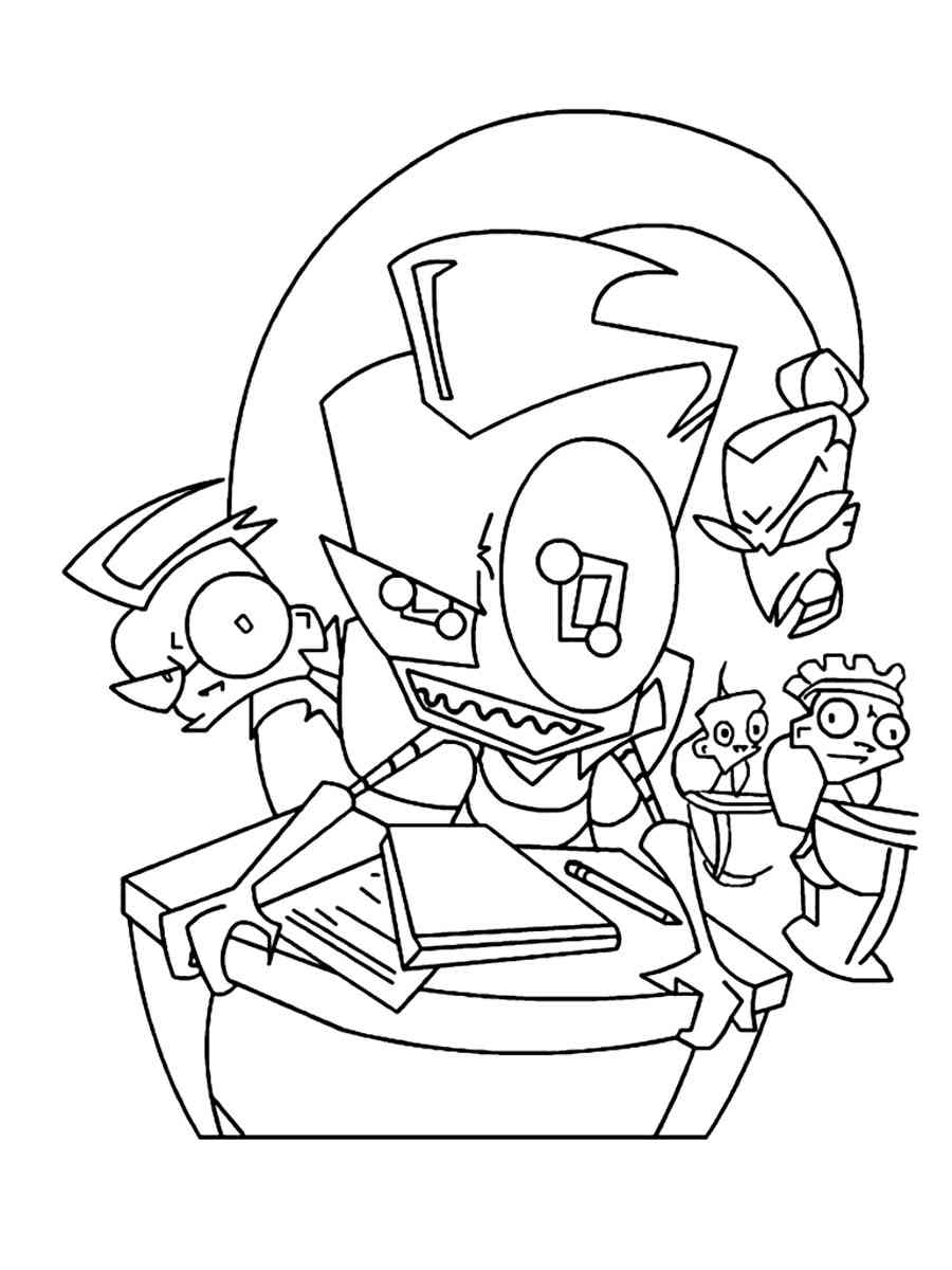 Invader Zim 6 coloring page