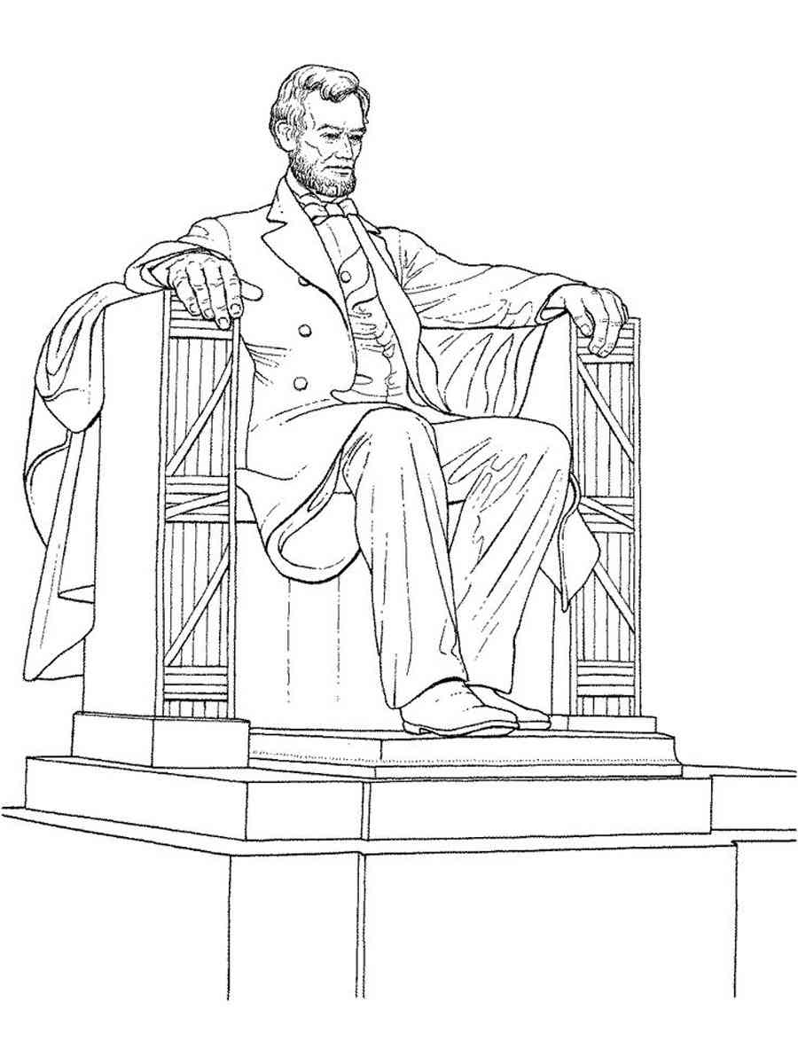 Statue of Abraham Lincoln coloring page