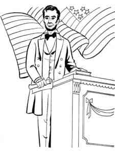Abraham Lincoln on the podium coloring page