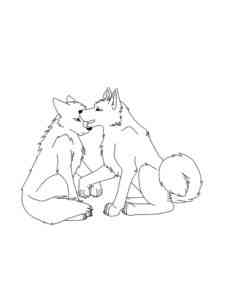 Anime Wolves coloring page