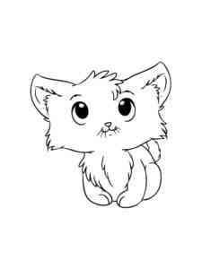 Lovely Anime Kitten coloring page