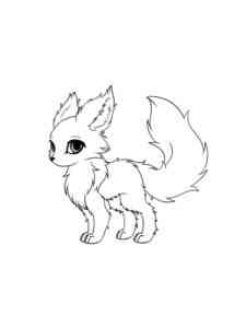 Little Anime Fox coloring page
