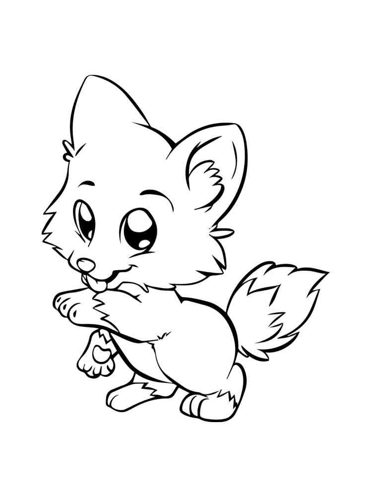 Cute Anime Fox coloring page