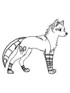 Beauty Anime Wolf coloring page