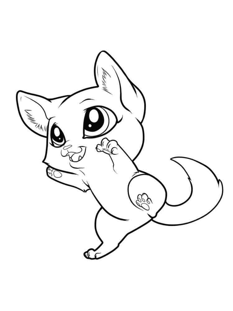 Funny Anime Kitten coloring page
