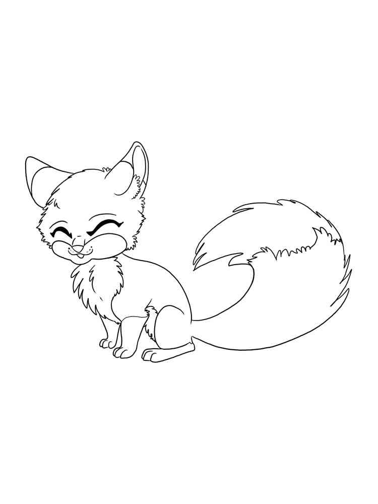 Anime Fox cub coloring page