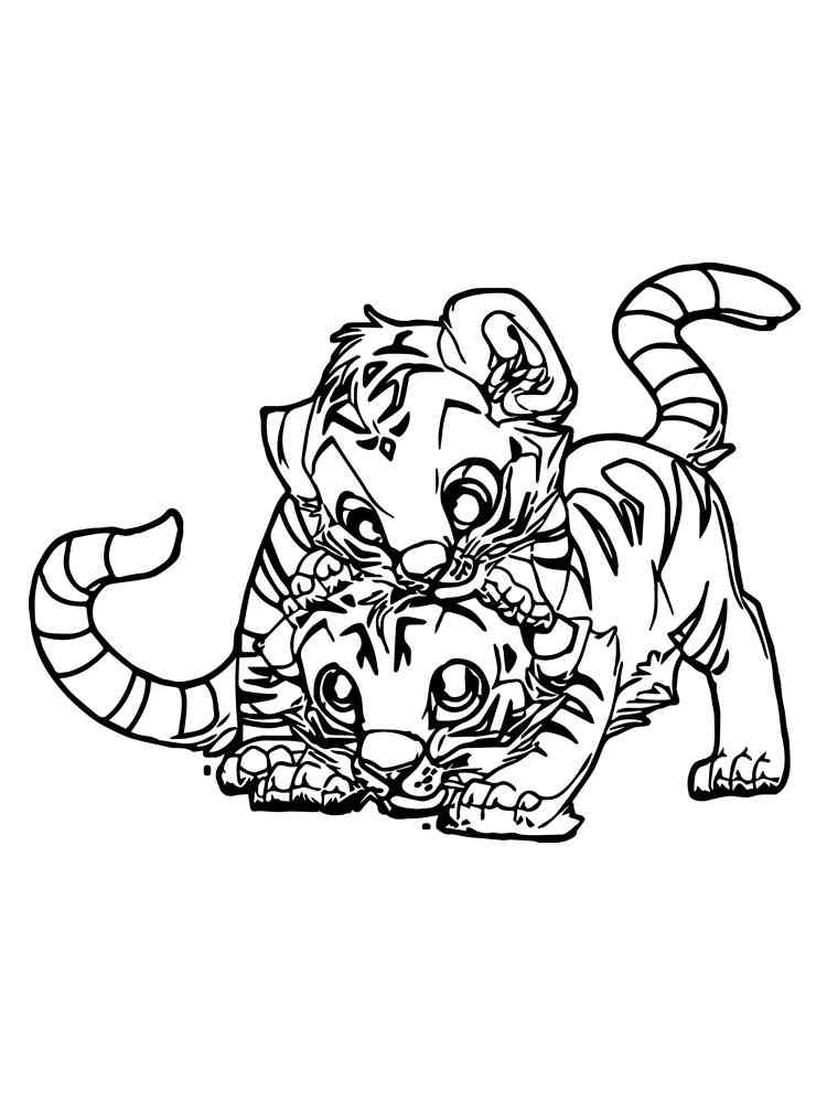 Two Anime Tiger coloring page