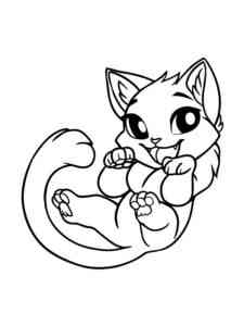 Funky Anime Kitten coloring page