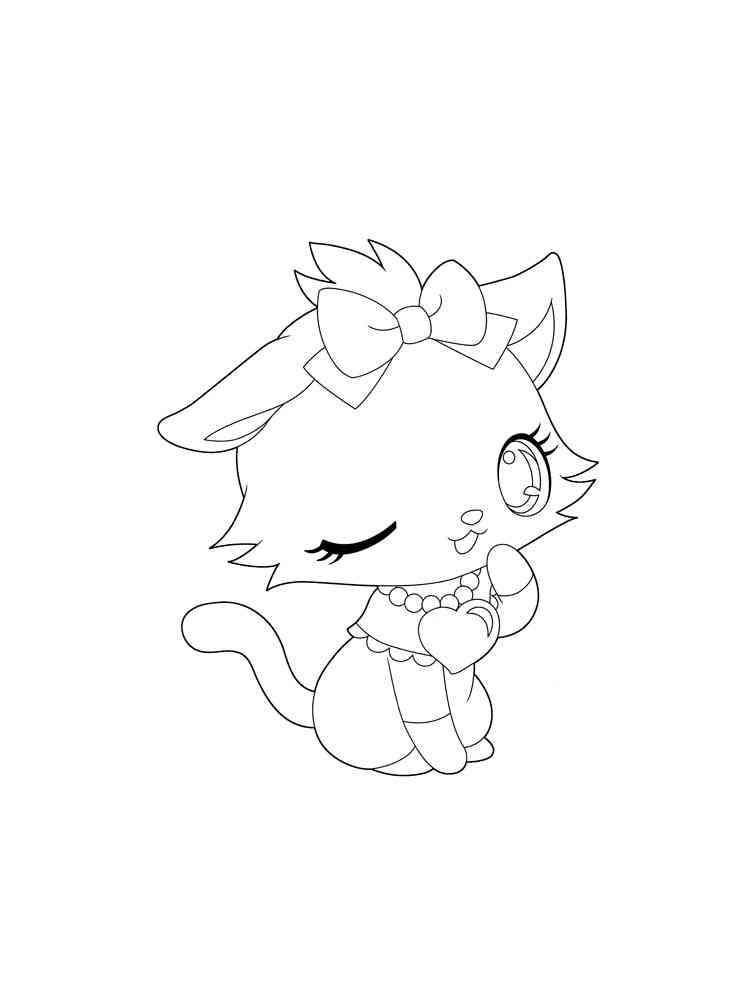 Lovely Anime Cat coloring page