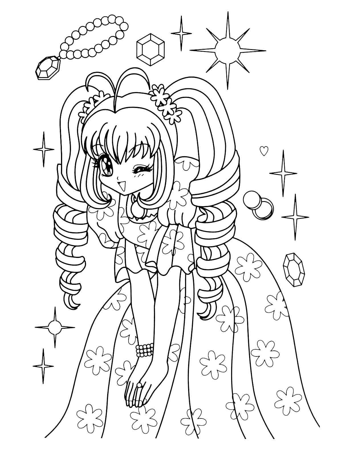 Anime Girl 19 coloring page