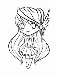 Simple Anime Girl coloring page