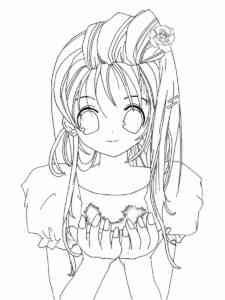 Beautiful Anime Girl coloring page