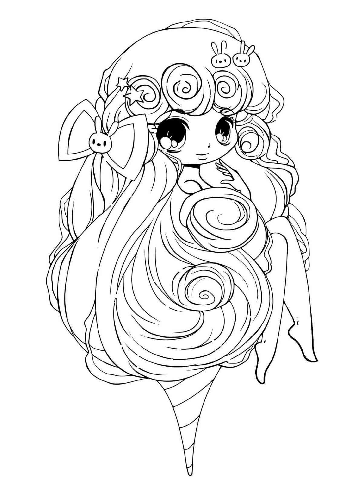 Beauty Anime Girl coloring page