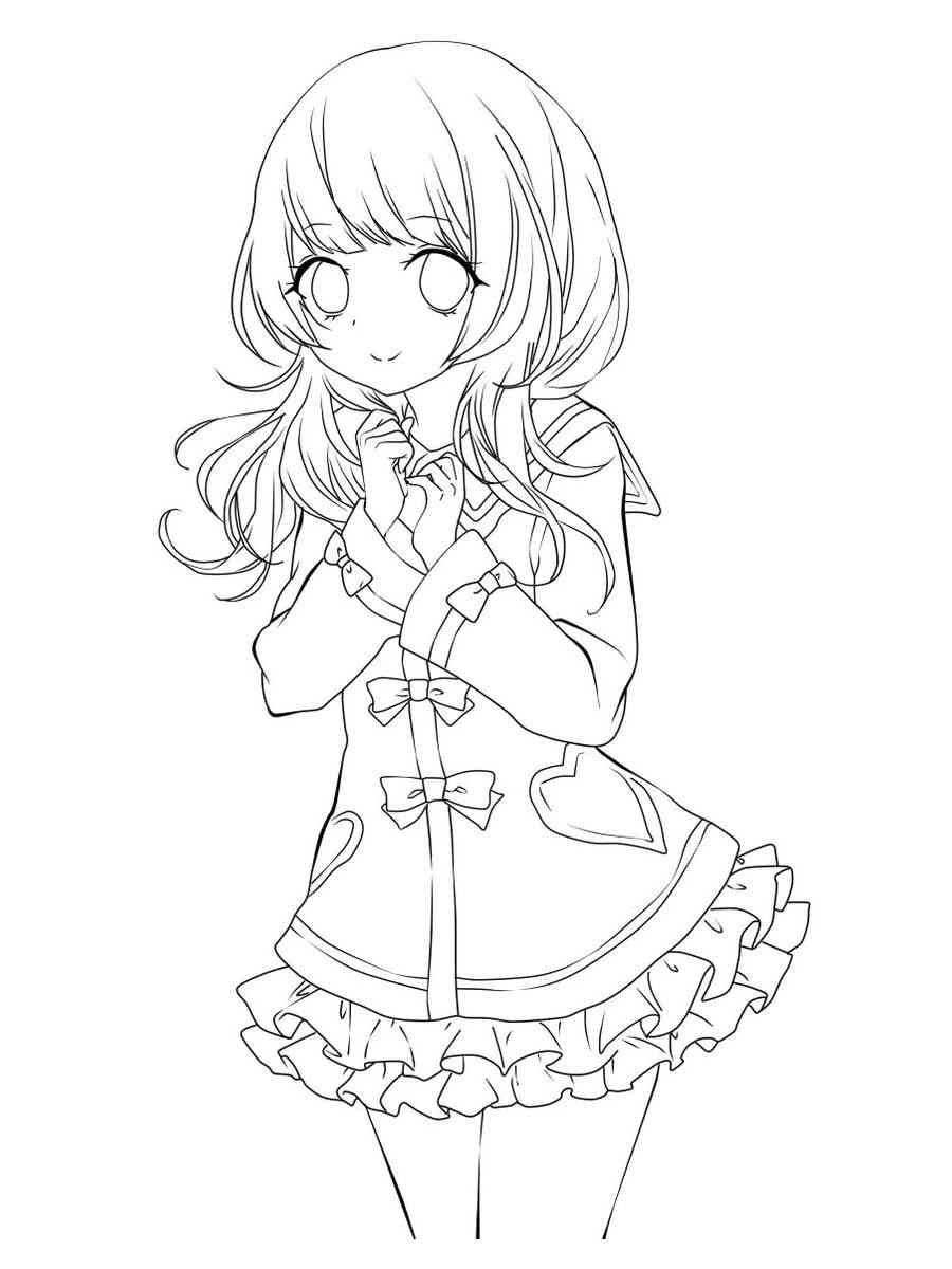 Surprised Anime Girl coloring page