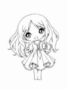 Happy Anime Girl coloring page