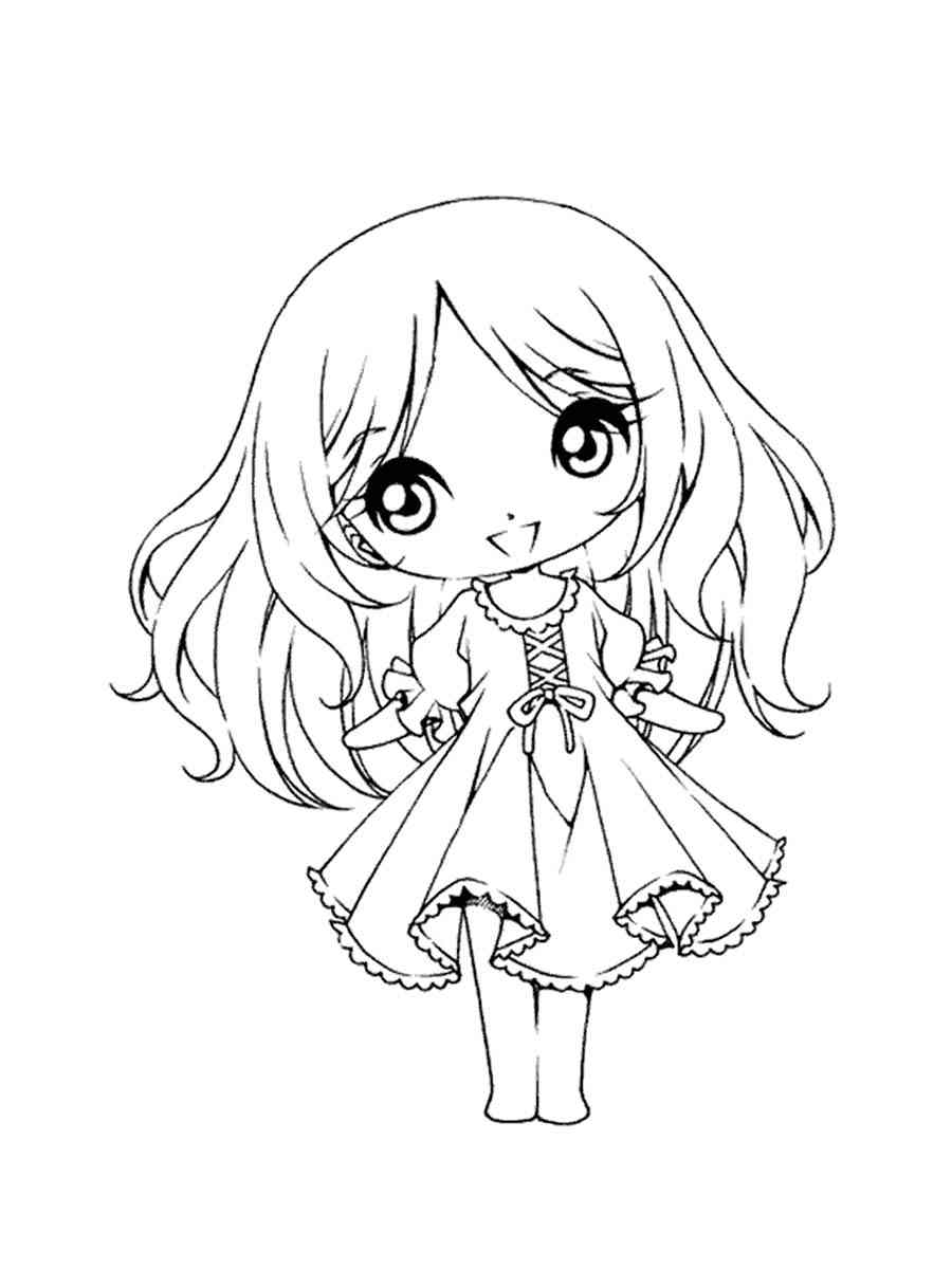 Happy Anime Girl coloring page