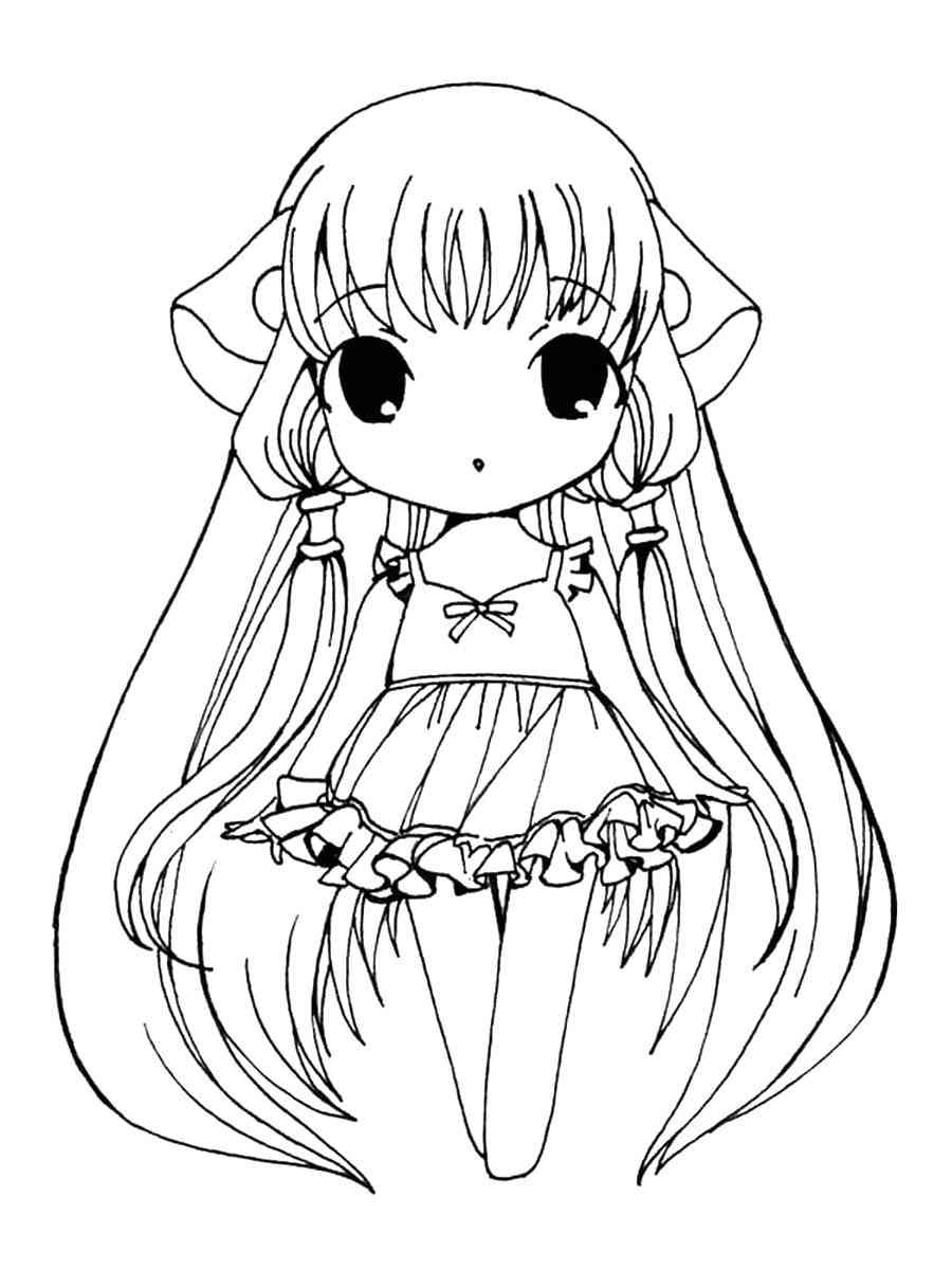 Little Anime Girl coloring page