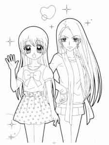 Two Anime Girls coloring page