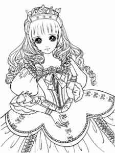 Amazing Anime Princess coloring page