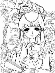 Beauty Anime Princess coloring page
