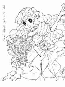Happy Anime Princess coloring page