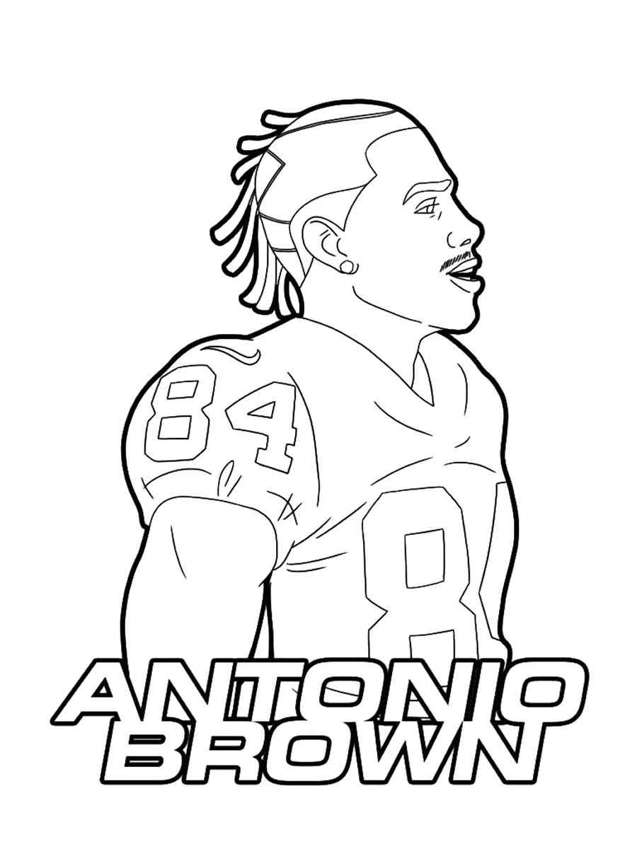 Football Player Antonio Brown coloring page