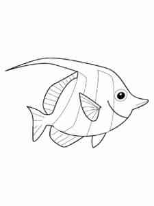 Simple Cartoon Aquarium Fish coloring page