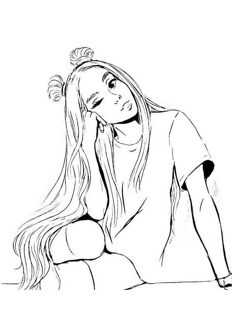Charming Ariana Grande coloring page