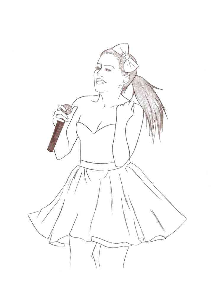 Superstar Ariana Grande coloring page
