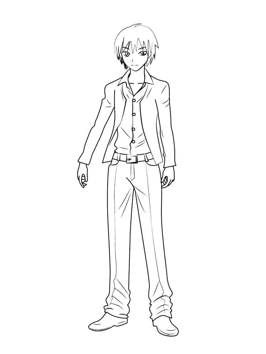 Karma Akabane from Assassination Classroom coloring page