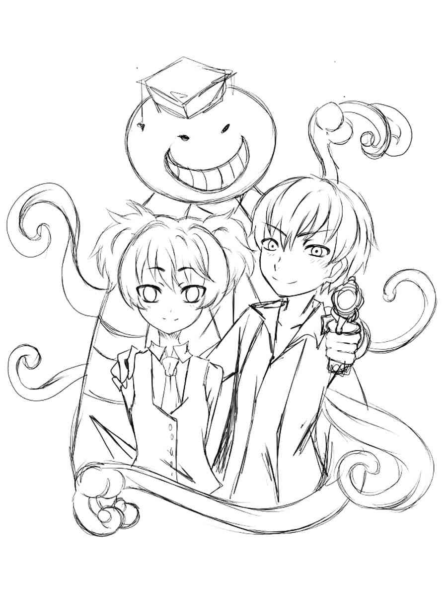 Anime Assassination Classroom coloring page