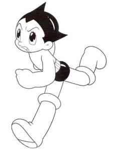 Running Astro Boy coloring page