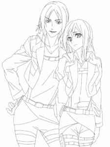 Historia Reiss and Ymir from Attack On Titan coloring page
