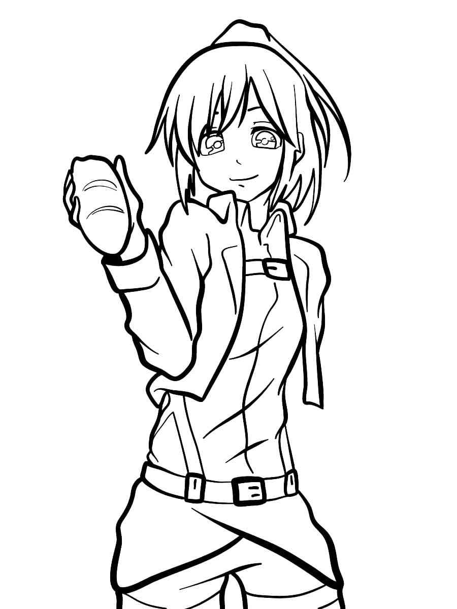 Sasha Blouse from Attack On Titan coloring page
