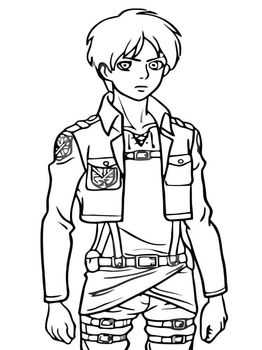 Eren Yeager from Attack On Titan coloring page