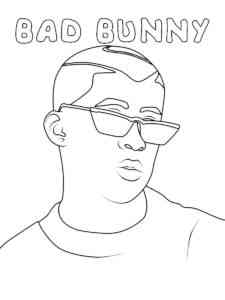 Bad Bunny with glasses coloring page