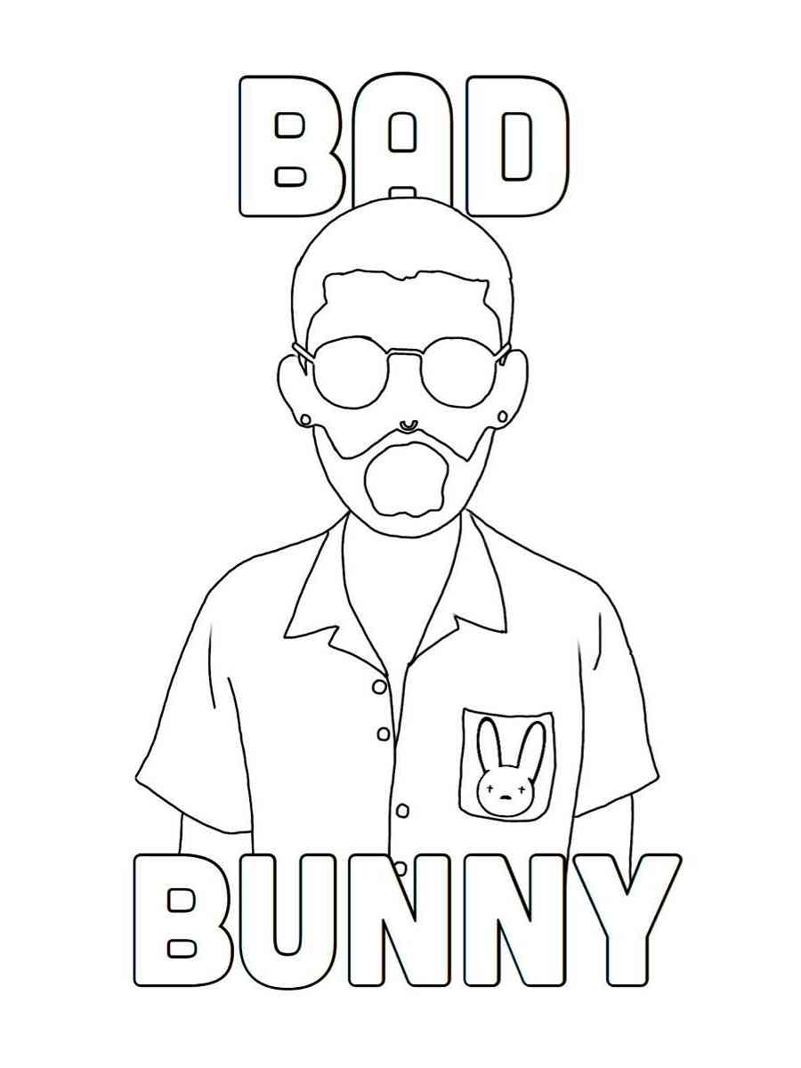 Amazing Bad Bunny coloring page