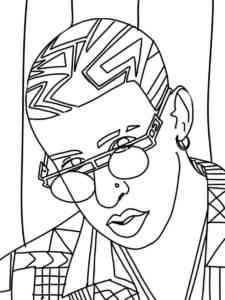 Famous Bad Bunny coloring page