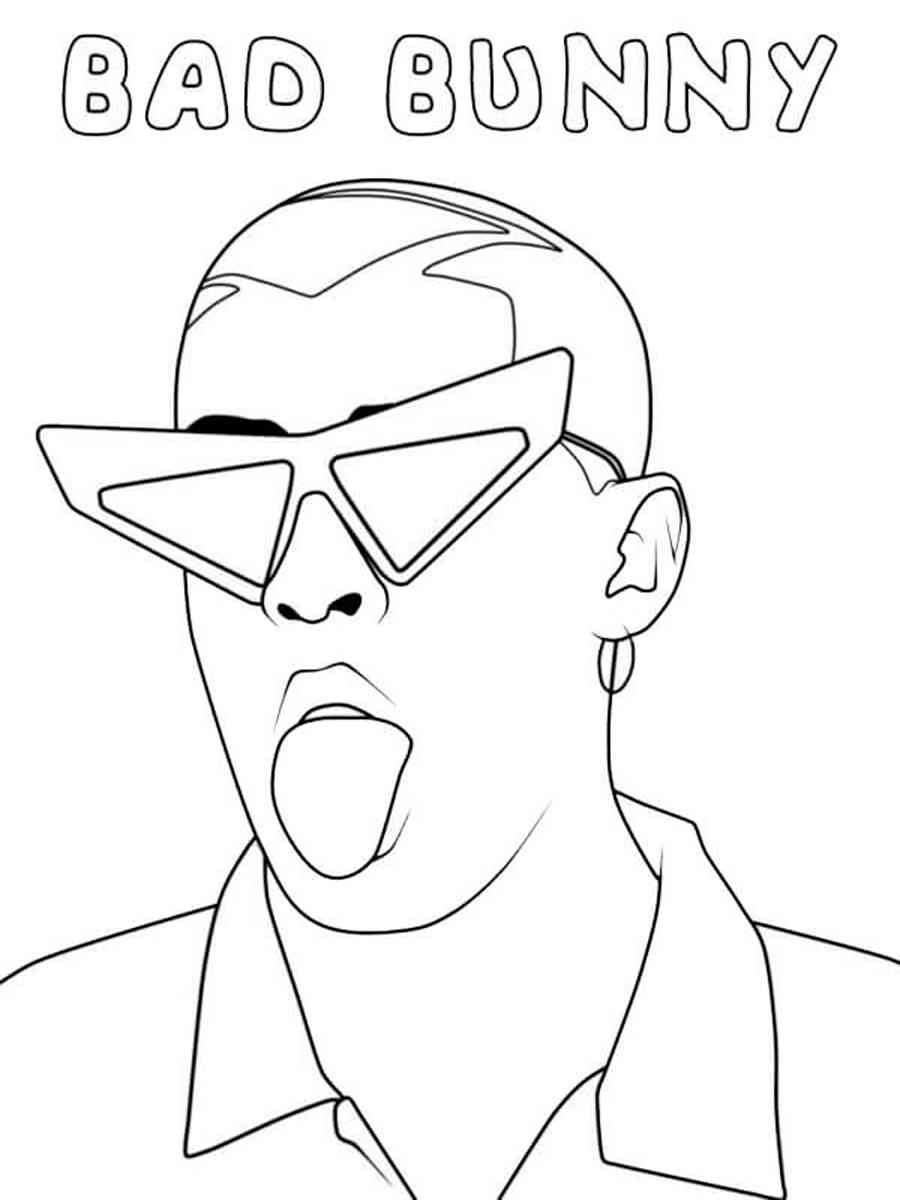 Funny Bad Bunny coloring page