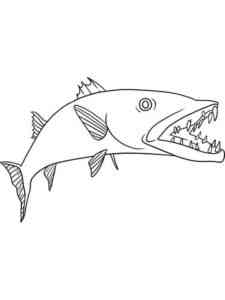 Barracuda with open mouth coloring page
