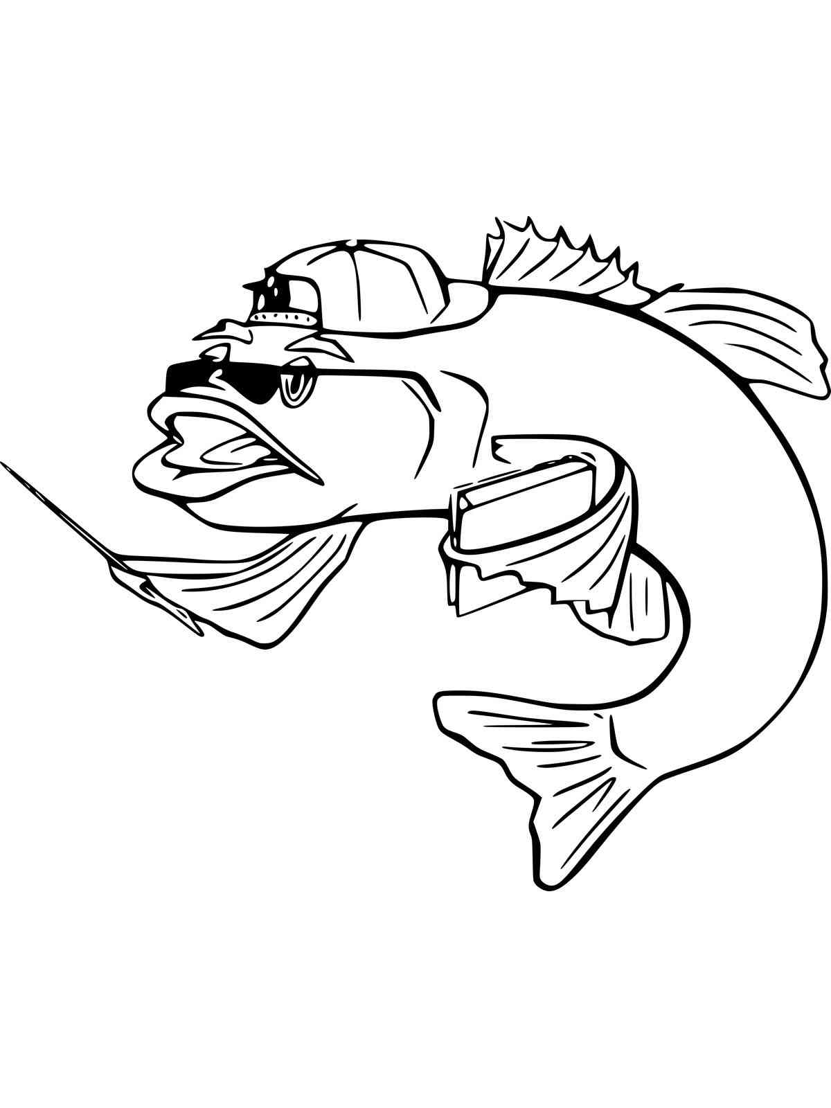 Cool Bass Fish coloring page