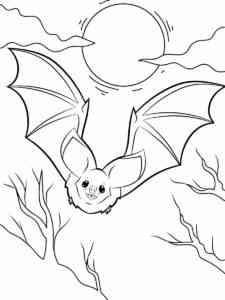 Simple Flying Bat coloring page
