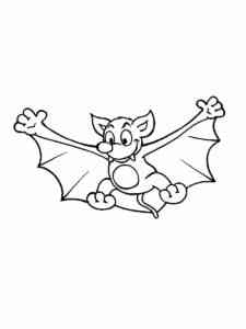 Flying Cartoon Bat coloring page